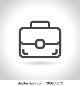 briefcase black and white icon. vector, outline