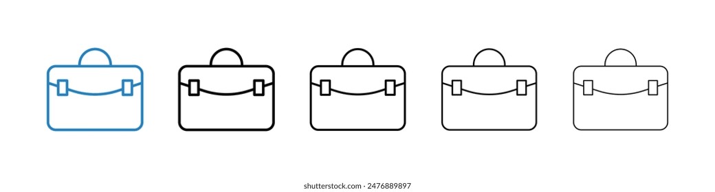 Briefcase black and white vector icon