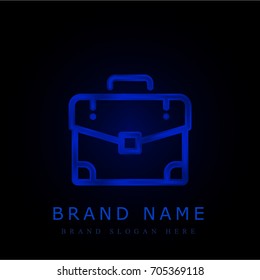 Briefcase blue chromium metallic logo