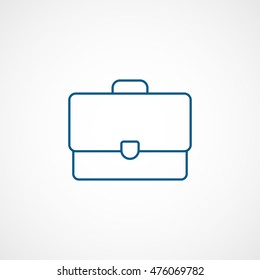 Briefcase Blue Flat Icon On White Background