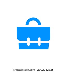 diseño plano de icono azul de maletín