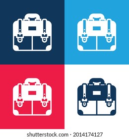Vier-Farben-Minimal-Icon-Set für Briefkästen in Blau und Rot