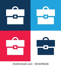 Vier-Farben-Minimal-Icon-Set für Briefkästen in Blau und Rot