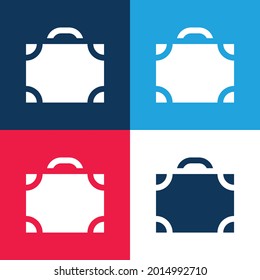 Maletín azul y rojo cuatro colores conjunto de iconos mínimo