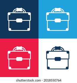 Vier-Farben-Minimal-Icon-Set für Briefkästen in Blau und Rot