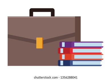 briefcase and books icon