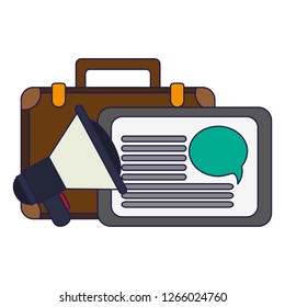 Briefcase bullhorn and tablet