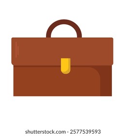 Briefcase business bag vector art, briefcase clip art, brown leather briefcase icon