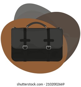 Briefcase, business bag, vector image