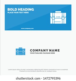 Briefcase, Business, Case, Documents, Marketing, Portfolio, Suitcase SOlid Icon Website Banner and Business Logo Template