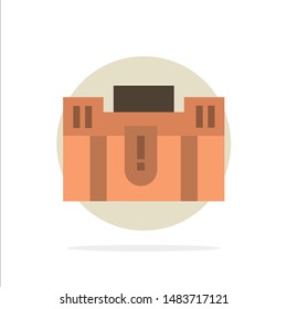 Briefcase, Business, Case, Holding, Portfolio, Suitcase, Travel Abstract Circle Background Flat color Icon