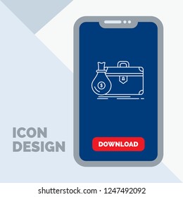 briefcase, business, case, open, portfolio Line Icon in Mobile for Download Page