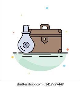 briefcase, business, case, open, portfolio Flat Color Icon Vector