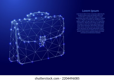 Briefkasten, Business-Konzept, von futuristischen polygonal blauen Linien und leuchtenden Sternen für Banner, Poster, Grußkarte. Low-Poly. Vektorgrafik.