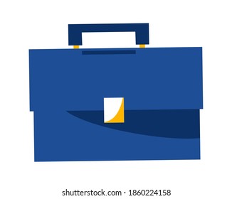 Briefcase for business documents, accessory for storing and carrying financial papers, cartoon vector illustration, flat icon