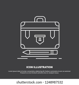 briefcase, business, financial, management, portfolio Icon. Line vector symbol for UI and UX, website or mobile application