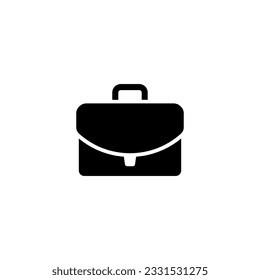briefcase business icon in black color on a white background, business paperwork or job title