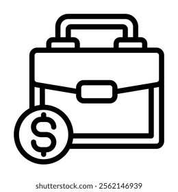 Briefcase Business Icon Line Logo