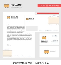 Briefcase Business Letterhead, Envelope and visiting Card Design vector template