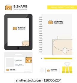Briefcase Business Logo, Tab App, Diary PVC Employee Card and USB Brand Stationary Package Design Vector Template