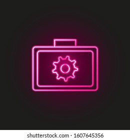 briefcase, business, office hand drawn neon style icon. Simple thin line, outline vector of business icons for ui and ux, website or mobile application