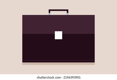 Briefcase and business staff case concept flat vector illustration.