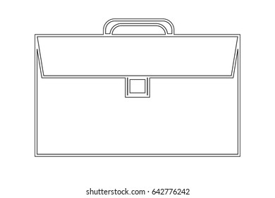 Briefcase business, thin line - vector illustration
