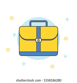Briefcase business vector illustration in flat style.