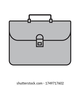 Ilustración de vector de negocio de maletín en estilo plano. Maleta en gris. Maletín con icono de bloqueo aislado en fondo de color.