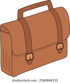 Briefcase Business Work Bag Document Concept Illustration Graphic Element Art Card 