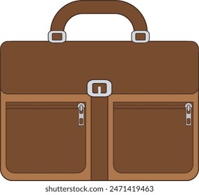 Briefcase Business Work Bag Document Concept Illustration Graphic Element Art Card