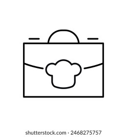 Briefcase by Chefs Hat Monoline Icon. Perfect for design, infographics, web sites, apps