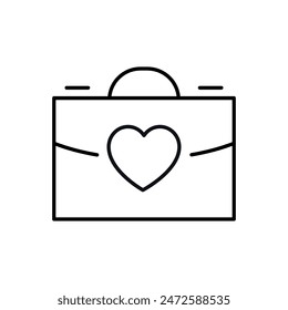 Briefcase by Heart Modern Linear Icon. Perfect for design, infographics, web sites, apps