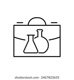 Briefcase by Laboratory Bulbs Linear Symbol. Perfect for design, infographics, web sites, apps