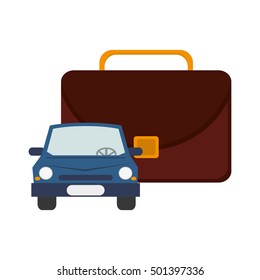 briefcase and car  icon