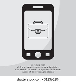 Briefcase (case), the line icon
