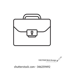 Briefcase (case), the line icon