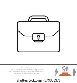 Briefcase (case), the line icon