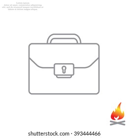 Briefcase (case), the line icon