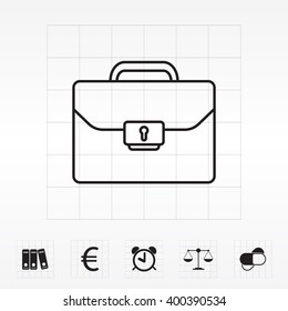 Briefcase (case), the line icon
