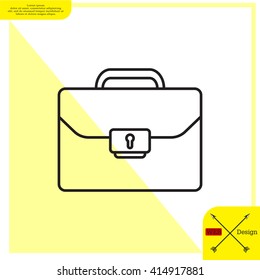 Briefcase (case), the line icon
