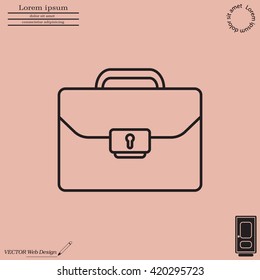 Briefcase (case), the line icon