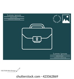 Briefcase (case), the line icon