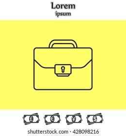 Briefcase (case), the line icon