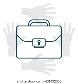 Briefcase (case), the line icon