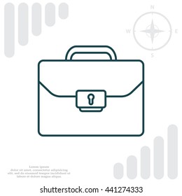 Briefcase (case), the line icon