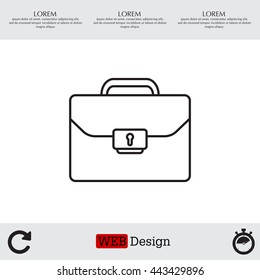 Briefcase (case), the line icon