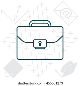 Briefcase (case), the line icon