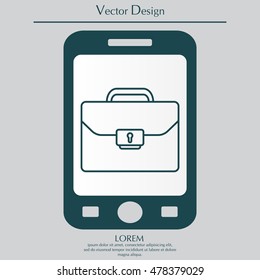 Briefcase (case), the line icon