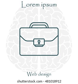 Briefcase (case), the line icon